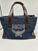 MCM Denim W/Rhinestone Handbag Tote Bag C7349 - £156.36 GBP