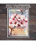 Cherry Blossoms- Spiral Bound Adult Coloring Book - Thick Artist Paper -... - $30.00