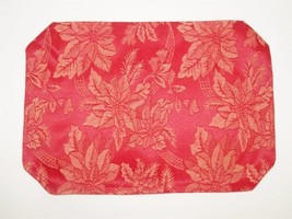 (6) Lintex Reversible Placemats Holiday Festivities Red Gold 13&quot; X 19&quot; New Home - £19.40 GBP