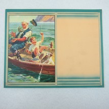 Vintage Advertising Calendar Blank Hintermeister Funny Fishing Boy Grand... - $19.99