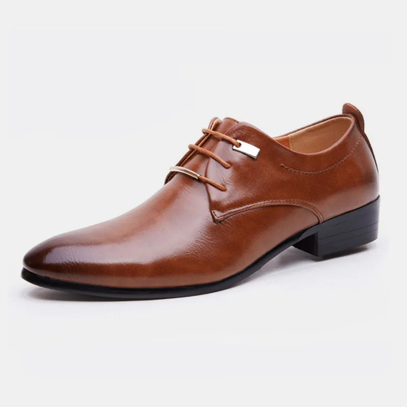 Elegant Leather Men Shoes Italian Formal Dress Male Footwear Luxury Bran... - $45.21