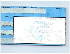 Cinderella Ticket Stub March 9 1989 Cedar Rapids Iowa - £19.32 GBP
