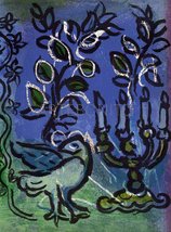Artebonito - Marc Chagall Original Lithograph Candlestick Jerusalem Windows - £275.68 GBP