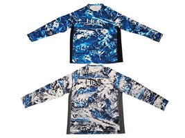 2 Huk Men’s Performance Fishing Shirt Blue Mossy Oak Elements Hydro Long... - €25,44 EUR