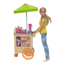 Mattel Barbie Careers Smoothie Chef Juice Cart Stand Playset &amp; Blond Barbie Doll - £13.83 GBP