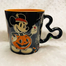 Disney Mickey &amp; Minnie Halloween 14oz Coffee Mug w/ Mouse Ears Handle- NEW - £12.63 GBP