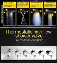 Ceiling Mounted LED Rain Shower System Stainless Steel, 23&quot;x31&quot; Gold - £2,527.56 GBP