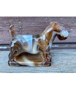 VTG IMPERIAL GLASS CARAMEL SLAG SCOTTIE CHAMP DOG END O&#39;DAY PAPERWEIGHT - £88.69 GBP