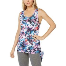 Ideology Womens White Floral Tie-Dye Side Tie Sleeveless Tank Top XS New - £11.61 GBP