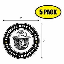 5 Pack - 3&quot; X 3&quot; Only You Can Prevent Communism Sticker Decal Funny Usa VG0028 - £4.00 GBP