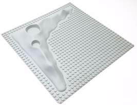 Vintage LEGO Light Gray Lunar Moon Space Crater Plate Baseplate Raised 3... - $18.38