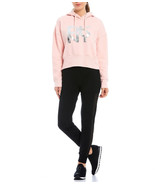 DKNY Sport Ladies Stacked Metallic Logo Cropped Hoodie, ROSEWATER, M - $42.38 CAD