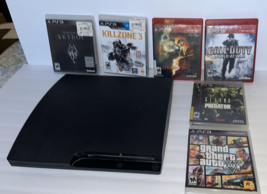 Sony PlayStation 3 PS3 Slim Console CECH-3001B &amp; GAMES - £179.20 GBP