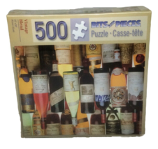 Bits And Pieces 500 Piece Jigsaw Puzzle Wine Bottles "Vintage Blend" New Sealed - $14.99