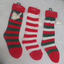 Set of 3 Coca-Cola Stockings 20 inches long 100 percent acrylic - £15.44 GBP