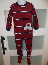 Carter&#39;s Fleece Striped Tow Truck Sleeper/Footie Size 3T Boy&#39;s NEW - £13.79 GBP