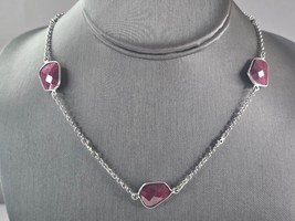 Womens Estate Sterling Silver Natural Ruby Pendant Necklace 16.0g E4672 - $1,765.41 MXN