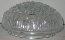 Vintage Clear White Round Pressed Glass Lamp Ceiling Light Fixture Shade - £6.95 GBP