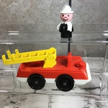 Vintage Fisher Price Little Red and White Firetruck with Fireman - £9.33 GBP