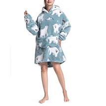 Blanket Hoodie Wearable Tv Women Sweatshirts Plush Winter Coat Long Sleeve Overs - £113.48 GBP