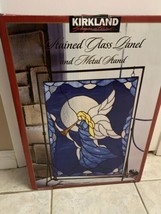 Kirkland Angel Stained Glass Panel &amp; Metal Stand Sun Catch Window  20&quot; x 14&quot; NEW - £82.21 GBP