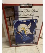 Kirkland Angel Stained Glass Panel &amp; Metal Stand Sun Catch Window  20&quot; x... - $103.94