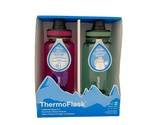 Thermoflask Water Bottle 2pk Pink/Green 32oz Leak Proof Motivational Mar... - £15.68 GBP
