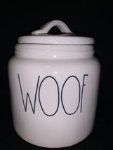 Rae Dunn &quot;WOOF&quot; Jar Artisan Collection Cookie Canister With Lid - £19.02 GBP