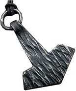 Forged Iron Viking Mjolnir Pendant Flat Wooden Texture Hand-Forged Thor ... - £22.91 GBP