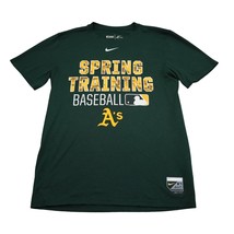 Oakland A Nike Shirt Mens S Green MLB Dri Fit Short Sleeve Graphic Print Tee - $18.69