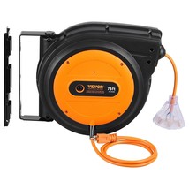 Vevor Retractable Extension Cord Reel Power Cord Reel 75FT 14AWG/3C Sjtow - £125.58 GBP