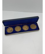 Set of Bronze Coins Medals Bicentennial 1776-1976 World Book Set - £14.90 GBP