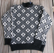 GAP Heavyweight 100% WOOL Vintage Snowflake Nordic Fair Isle Knit Ski Sweater - £23.56 GBP