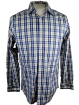 GAP Men shirt DRESS long sleeve M pit to pit 22 original fit slim plaid ... - $14.83