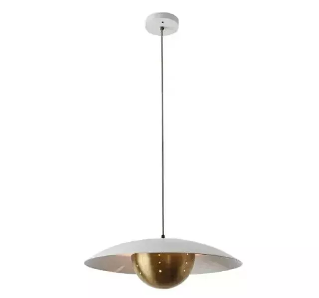 Vintage Light Pendant Mid Century Brass Ceiling Flush Modern Mount Style... - €282,51 EUR
