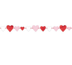 Valentines Day Heart Garland Red Pink Hearts 12 Ft - $4.94