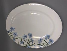 New! Martha Stewart Blue Floral Porcelain Large Serving Platter 17&quot; - £23.22 GBP