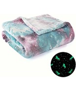 Glow in The Dark Blanket Throw Blanket 50 x 60 inches- Fun Unicorn NEW - $32.70