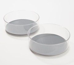 Tidy &amp; Co. Set of (2) 9&quot; Clear Turntable Storage Organizers in Grey - $38.79