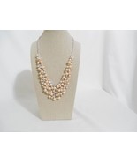 Charter Club Silver Tone Simulated Pink Pearl & Crystal Bib Necklace A1020 $54 - £15.50 GBP