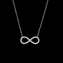0.60Ct Round Cut Simulated Diamond Infinity Circle Pendant 18" White Gold Plated - £72.95 GBP
