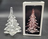 Vintage Christmas Holiday Pine Fir Tree Clear Glass Hand Blown 5” Inches... - £15.78 GBP