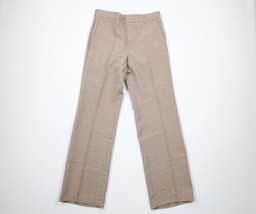 Vintage 70s Levis Mens 32x33 Knit Wide Leg Bell Bottoms Chino Pants Beige USA - £122.51 GBP