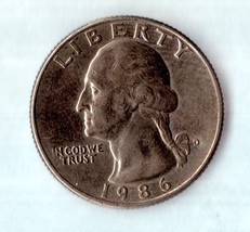 1986 D Washington Quarter - Circulated - Moderate Wear - $1.25