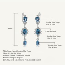 4.88Ct Natural London Blue Topaz Gemstone Drop Earrings 925 Sterling Silver Flow - $94.76