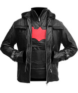 Batman Arkham Red Hood Knight Jason Todd Black Leather Jacket &amp; Vest - £62.48 GBP+