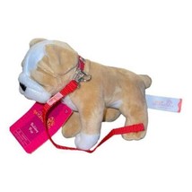 Bulldog Plush Our Generation Doll Toy Pup Dog Pet Animal New Leash Battat Stuffy - £14.09 GBP