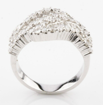 18k White Gold Diamond Crossover Band Ring TCW = Appx 2 cts Size 6 - £1,951.59 GBP
