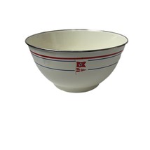 Vintage Target American Picnic Enamel Serving Bowl Red &amp; White Flags - £7.23 GBP