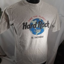 Vintage 1990s Single Stitch T Shirt Hard Rock Cafe St. Thomas Large Gray Graphic - £18.64 GBP